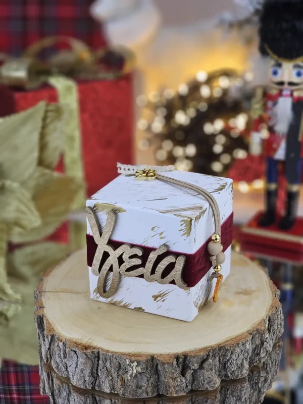 Διακοσμητικό Γούρι Κύβος Λευκό