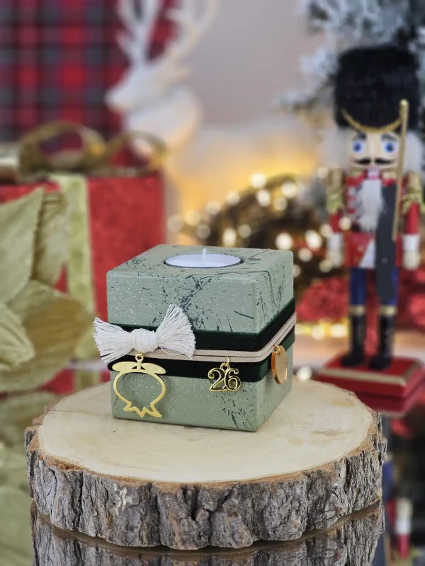 Διακοσμητικό Γούρι - Κηροπήγιο Χακί