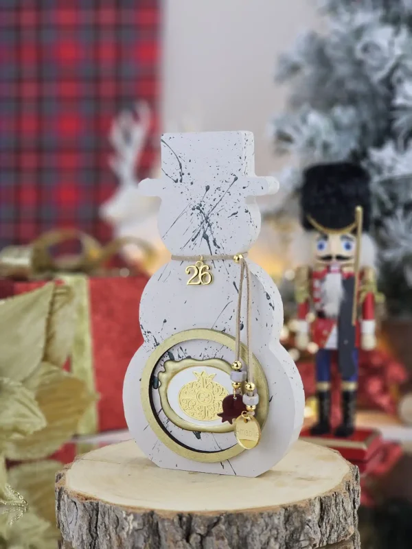 Διακοσμητικό Γούρι Χιονάνθρωπος Γκρεζ