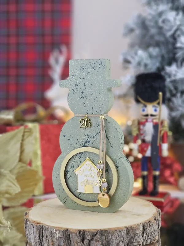 Διακοσμητικό Γούρι Χιονάνθρωπος Χακί