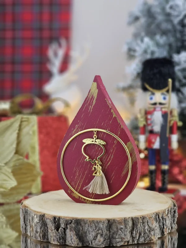 Διακοσμητικό Γούρι Σταγόνα Μπορντό