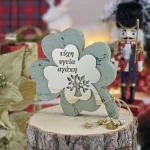 Διακοσμητικό Γούρι Τετράφυλλο Τριφύλλι Χακί