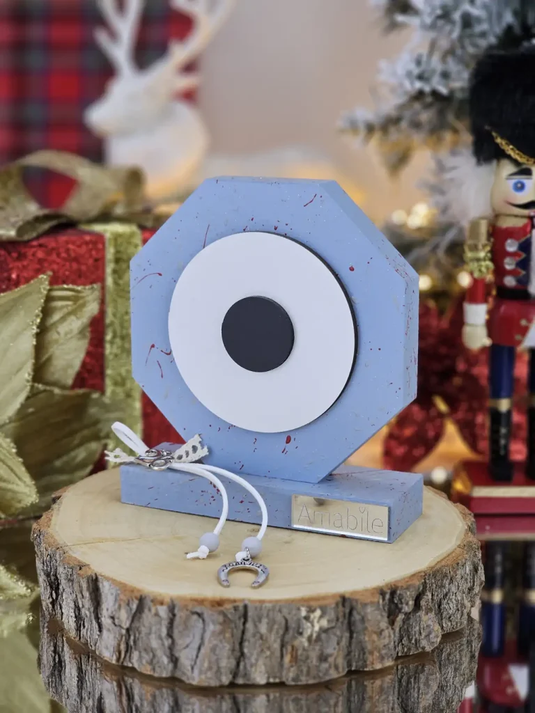 Διακοσμητικό Γούρι Ξύλινο Μάτι Γαλάζιο