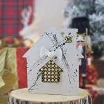 Διακοσμητικό Γούρι Ξύλινο Σπιτάκι M Γκρεζ