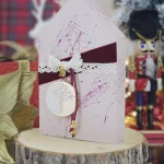 Διακοσμητικό Γούρι Ξύλινο Σπιτάκι Πούδρα