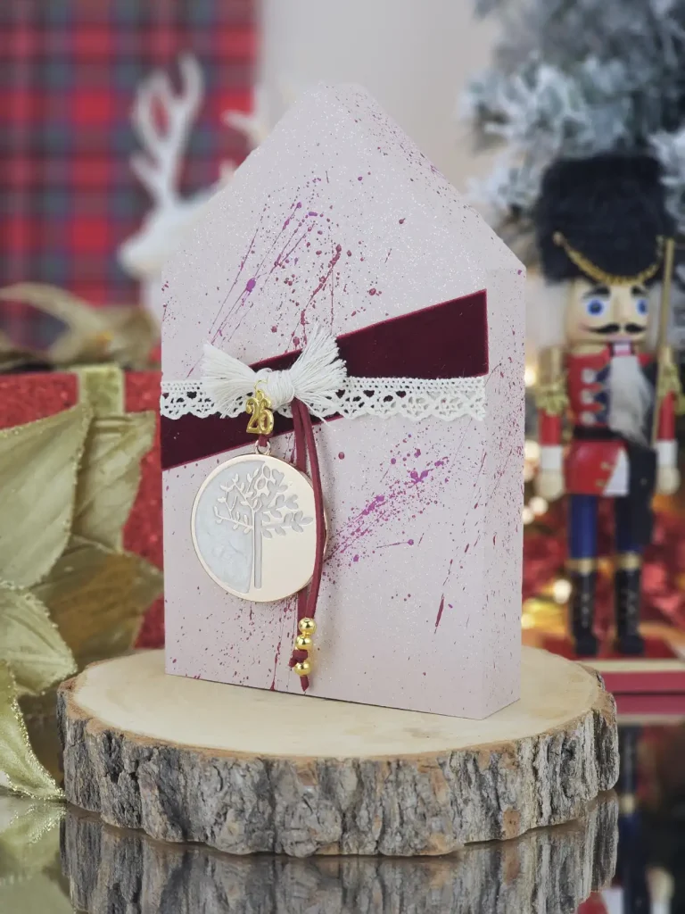 Διακοσμητικό Γούρι Ξύλινο Σπιτάκι Πούδρα