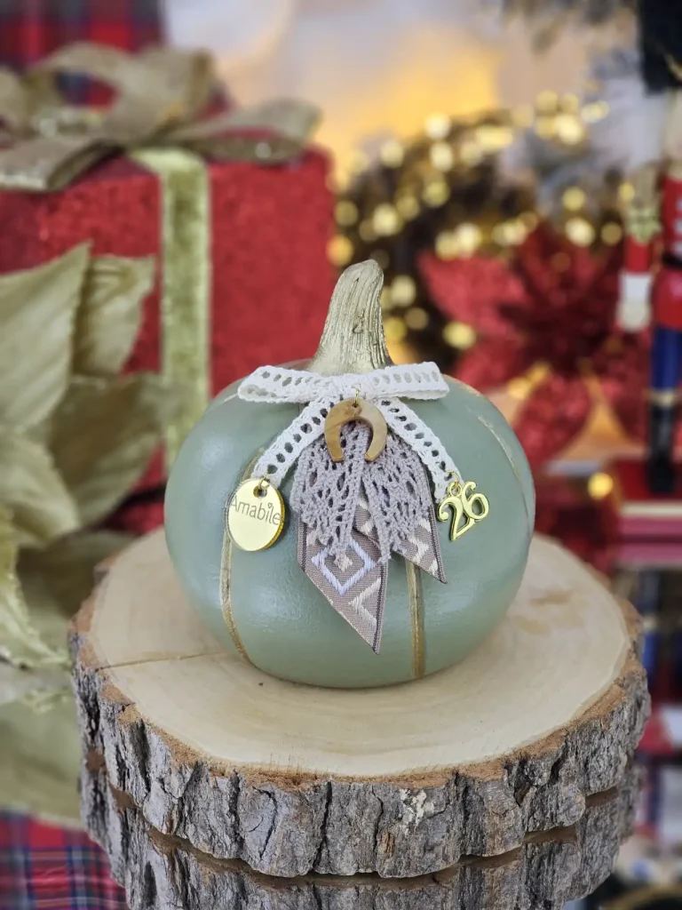 Διακοσμητικό Γούρι Κεραμική Κολοκύθα M Χακί