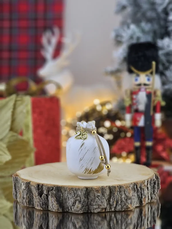 Διακοσμητικό Γούρι Ρόδι Mini Μπορντό