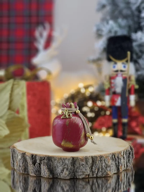 Διακοσμητικό Γούρι Ρόδι Mini Λευκό