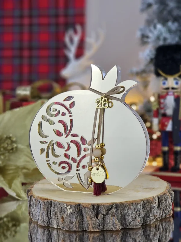 Διακοσμητικό Γούρι Ρόδι Plexiglass Χρυσό