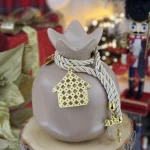 Διακοσμητικό Γούρι Κεραμικό Ρόδι XL Μπεζ