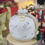 Διακοσμητικό Γούρι Κεραμικό Ρόδι XL Ανοιγόμενο Γκρεζ