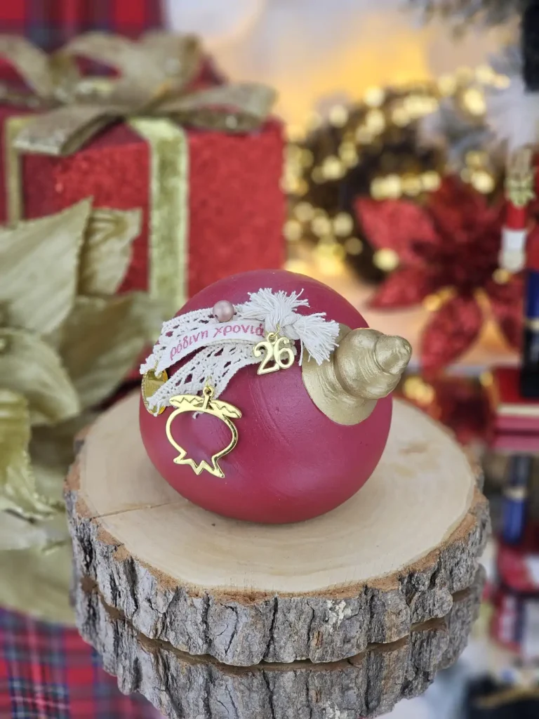 Διακοσμητικό Γούρι Κεραμική Σβούρα Μπορντό