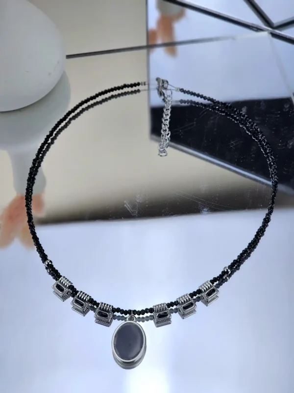 Γυναικείο Κοντό Κολιέ The Black Oval