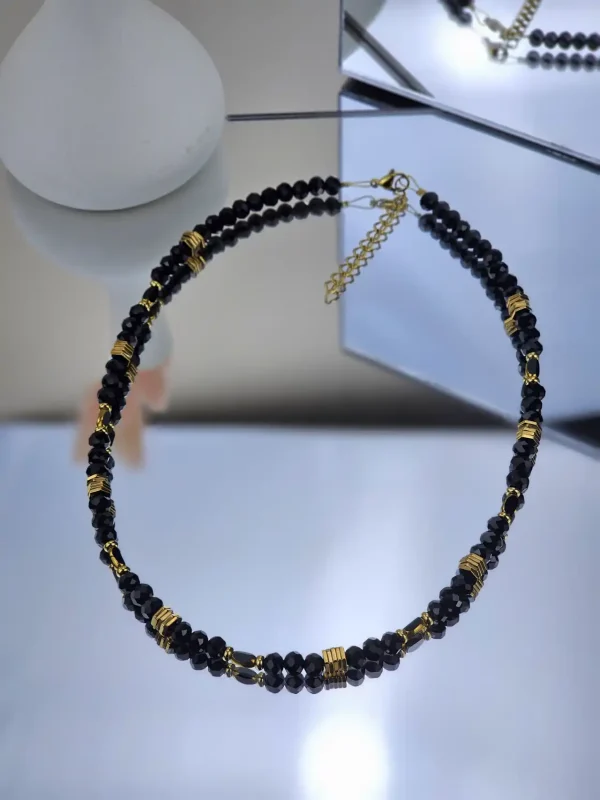 Γυναικείο Κοντό Κολιέ Shinny in Black