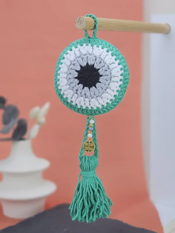 Γούρι Νεογέννητου Πλεκτό Μάτι Πράσινο